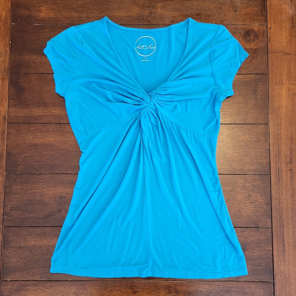 INC size small cap sleeve knot front shirt